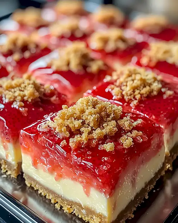 Erdbeer-Käsekuchen Bites mit knusprigem Topping