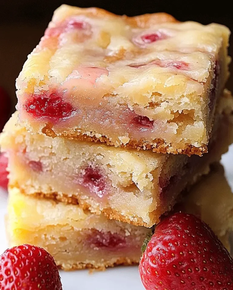 Erdbeer-Zitronen Blondies Süße Riegel für Genießer 3 Erdbeer-Zitronen Blondies Süße Riegel für Genießer