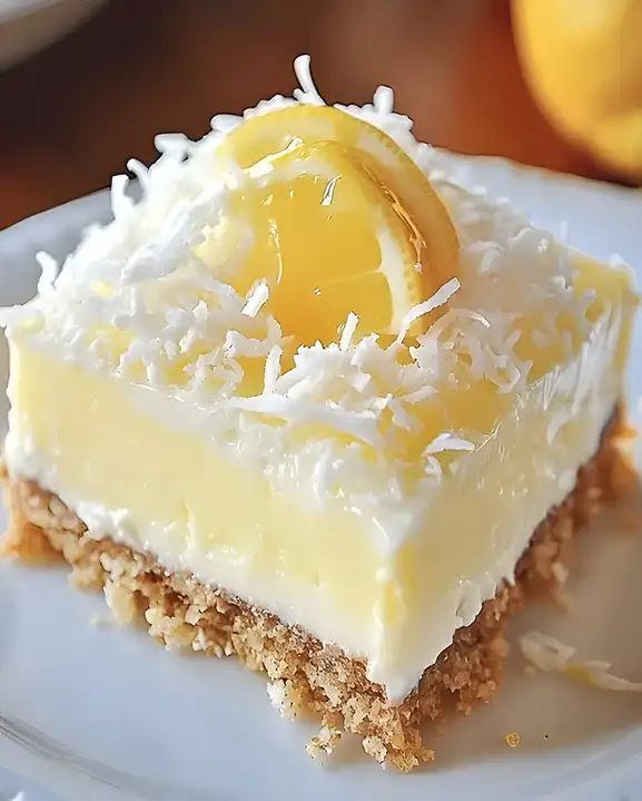 Erfrischender Zitronen-Kokos-Käsekuchen ohne Backen