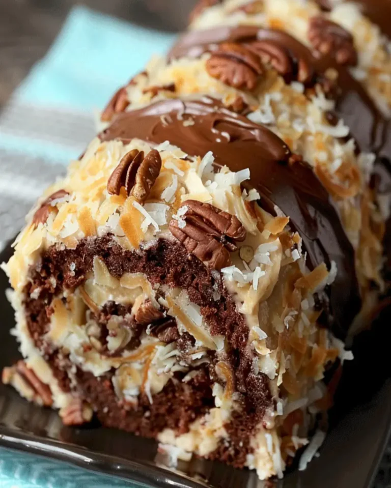 Schokoladen-Kokos-Pekannuss-Rollkuchen 3 Schokoladen-Kokos-Pekannuss-Rollkuchen
