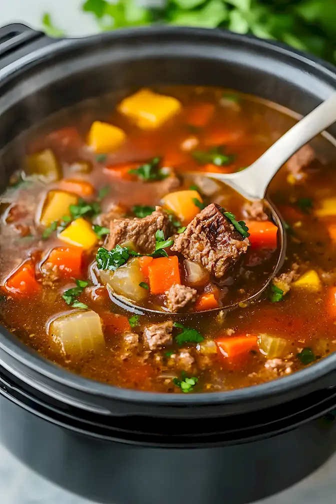 Herzhafte Gemüsesuppe mit Rindfleisch aus dem Schnellkochtopf 3 Herzhafte Gemüsesuppe mit Rindfleisch aus dem Schnellkochtopf