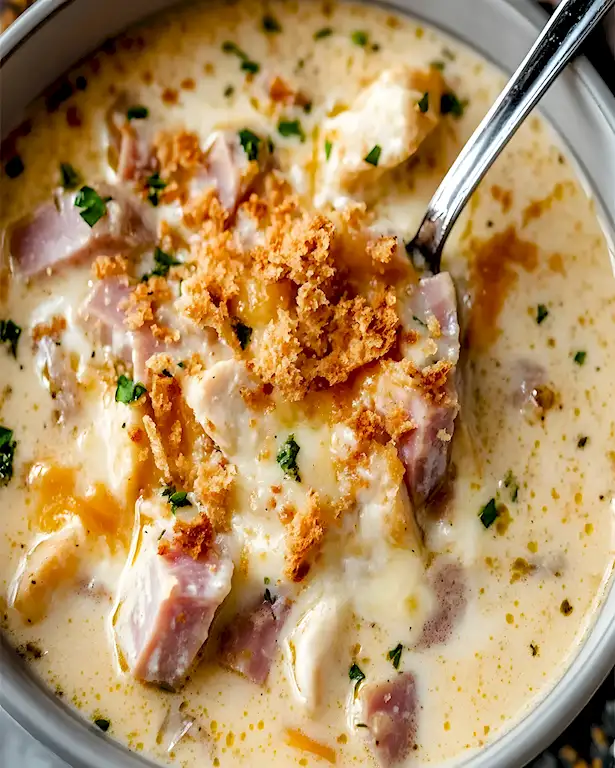 Herzhafte Hähnchen Cordon Bleu Suppe 3 Herzhafte Hähnchen Cordon Bleu Suppe