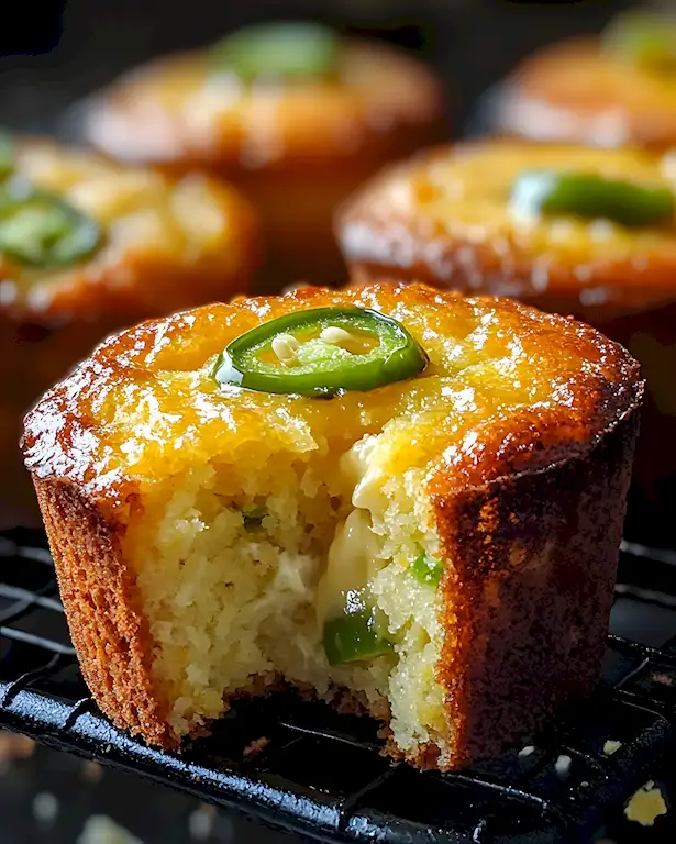 Herzhafte Maisbrot Muffins mit Käse und Jalapeño
