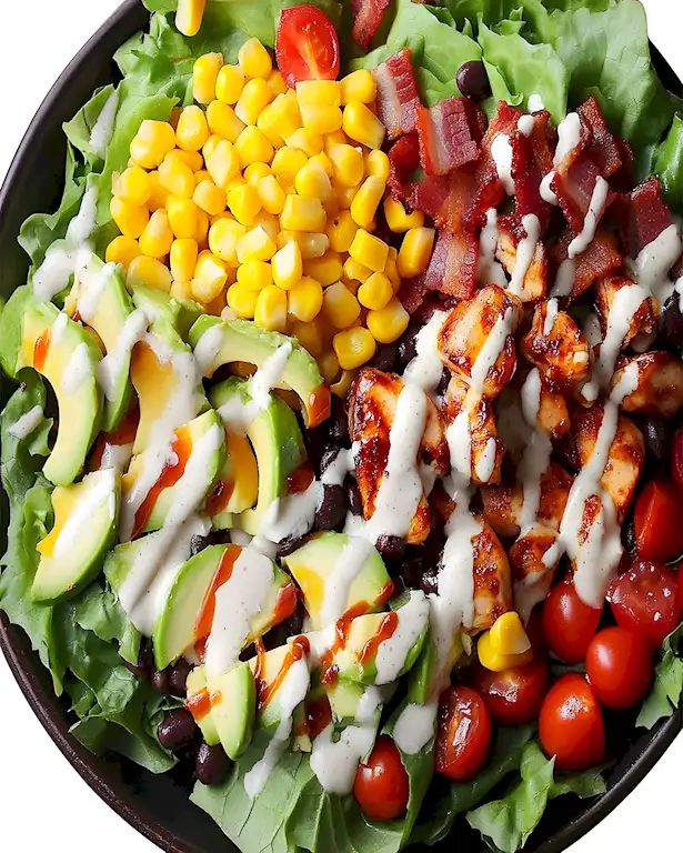 Herzhafter BBQ Ranch Cobb Salat 3 Herzhafter BBQ Ranch Cobb Salat