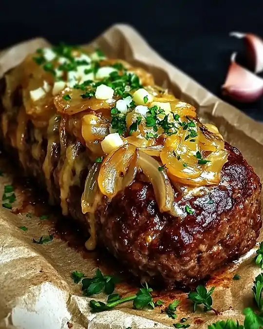 Herzhafter Zwiebelhackbraten nach Französischer Art 3 Herzhafter Zwiebelhackbraten nach Französischer Art