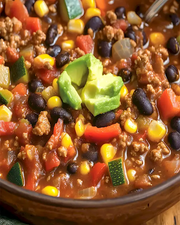 Herzhaftes Puten Chili mit viel Gemüse 3 Herzhaftes Puten Chili mit viel Gemüse