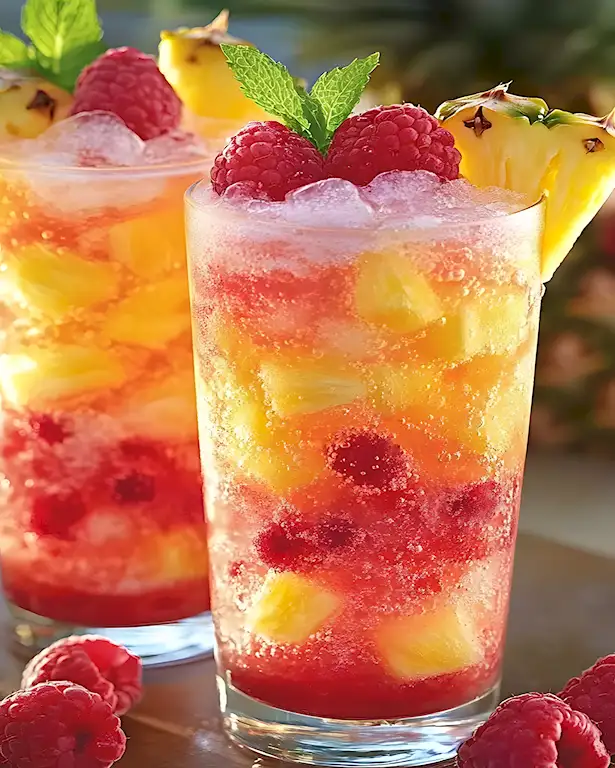 Himbeer Ananas Fizz Rezept Erfrischender Sommerdrink