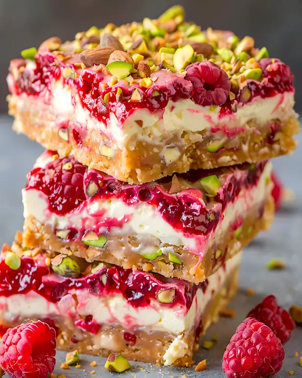 Himbeer Pistazien Käsekuchenriegel Cremig Lecker 3 Himbeer Pistazien Käsekuchenriegel Cremig Lecker