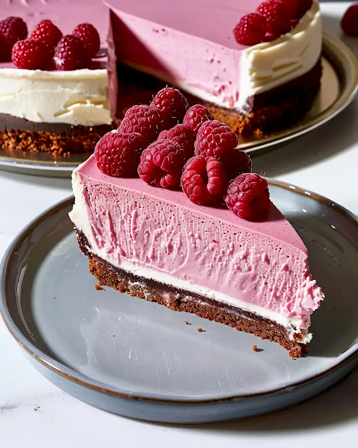 Himmlischer Käsekuchen mit leichter Himbeer-Mousse
