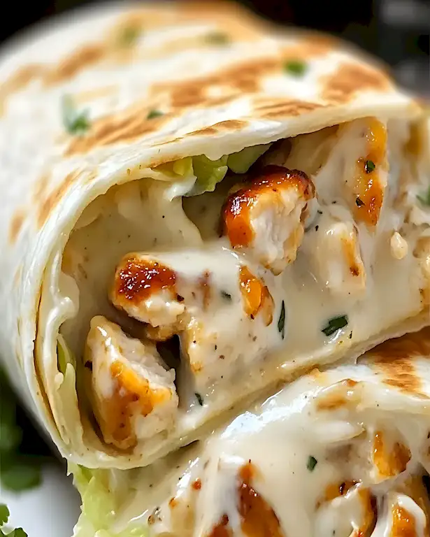 Käse Knoblauch Hähnchen Wraps Schnell & Lecker