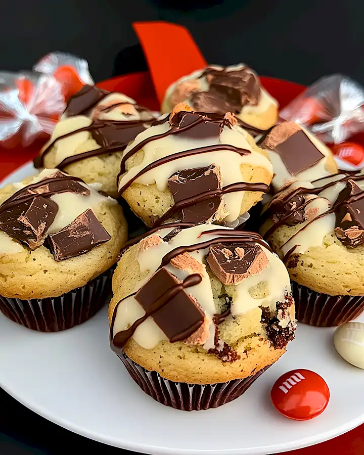 Kinderschokoladen Muffins mit Schokobons 3 Kinderschokoladen Muffins mit Schokobons