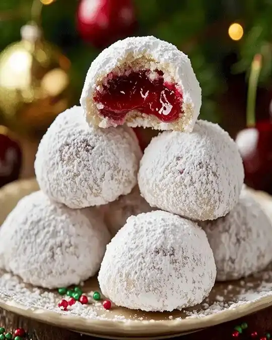 Kirsch-Mandel-Schneebälle Einfaches Rezept für süße Kugeln 3 Kirsch-Mandel-Schneebälle Einfaches Rezept für süße Kugeln