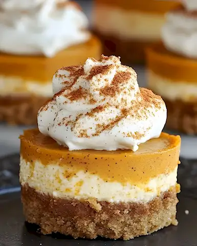 Kleine Kürbis Käsekuchen Häppchen für den Herbst 3 Kleine Kürbis Käsekuchen Häppchen für den Herbst