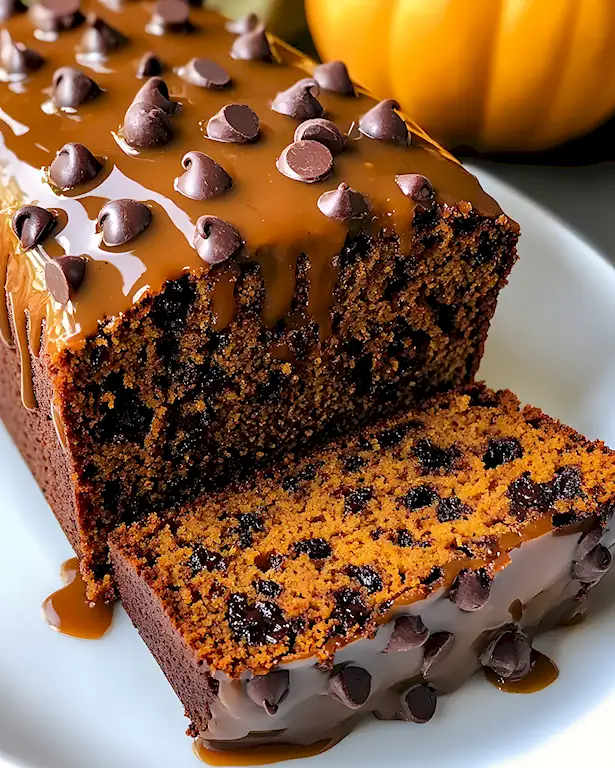 Kürbis-Schoko-Kastenkuchen mit Karamell-Guss