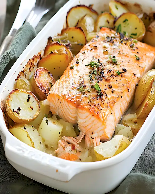 Lachs mit Lauch und Kartoffeln aus dem Ofen 3 Lachs mit Lauch und Kartoffeln aus dem Ofen