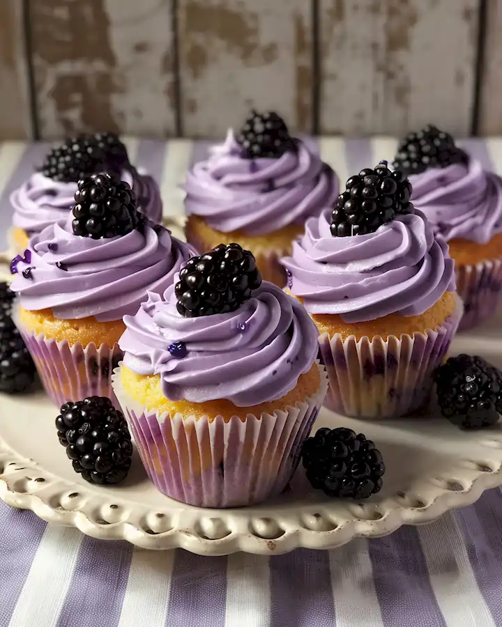 Lavendel-Brombeer Cupcakes Ein himmlischer Genuss 3 Lavendel-Brombeer Cupcakes Ein himmlischer Genuss