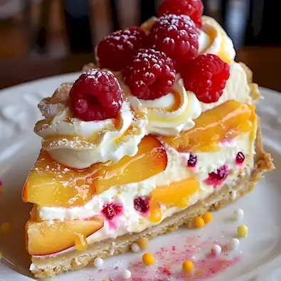 Pfirsich Himbeer Käsekuchen Sommer Rezept 3 Pfirsich Himbeer Käsekuchen Sommer Rezept