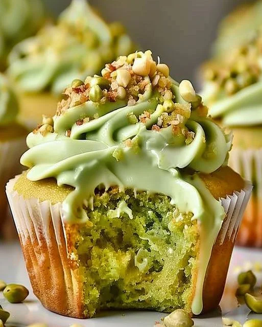 Pistazien Muffins mit Vanille-Buttercreme: Ein Genuss 3 Pistazien Muffins mit Vanille-Buttercreme: Ein Genuss