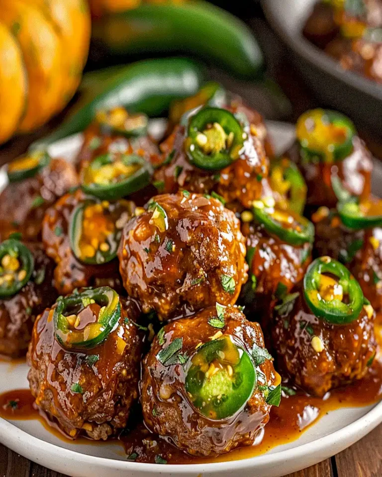 Herzhafte Kürbis-BBQ-Fleischbällchen mit Jalapeño-Kick 3 Herzhafte Kürbis-BBQ-Fleischbällchen mit Jalapeño-Kick