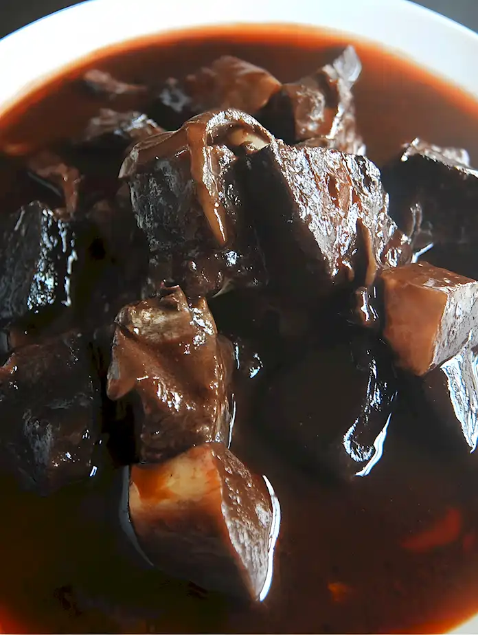 Rindergulasch mit dunkler Soße und Kaffee 3 Rindergulasch mit dunkler Soße und Kaffee