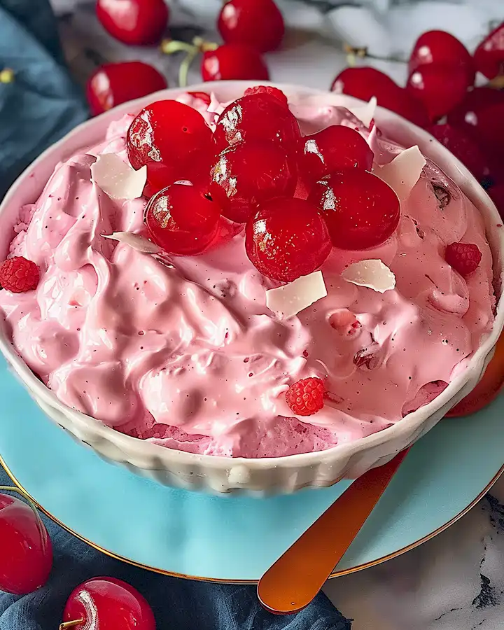 Rosa Kirsch-Wackelpudding-Traum: Ein Dessert-Meisterwerk
