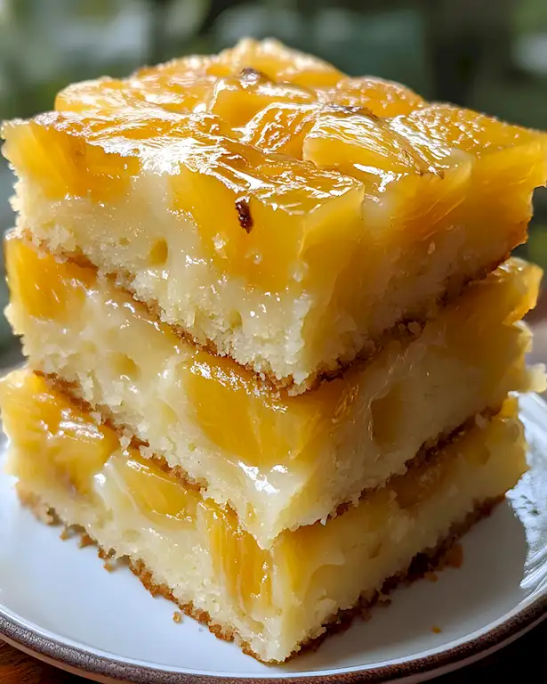 Saftige Ananas-Kopfüber-Kuchen-Schnitten 3 Saftige Ananas-Kopfüber-Kuchen-Schnitten