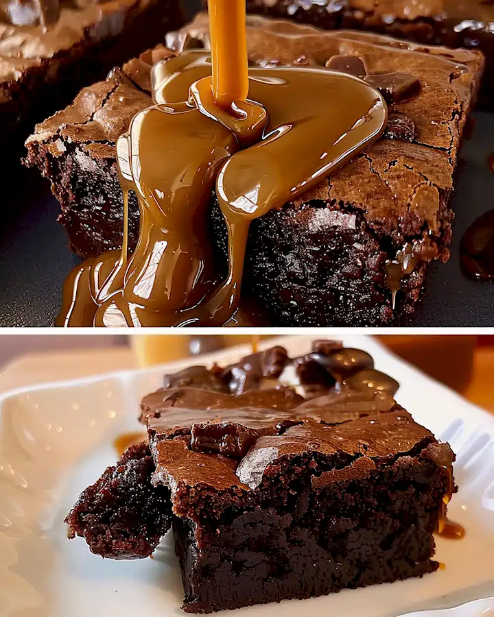 Saftige Salted Caramel Brownies Selbstgemacht
