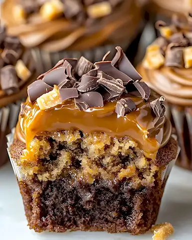 Saftige Schoko Karamell Cupcakes Rezept 3 Saftige Schoko Karamell Cupcakes Rezept