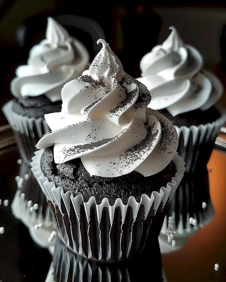 Saftige Schwarzer Samt Cupcakes mit Marshmallow-Creme 3 Saftige Schwarzer Samt Cupcakes mit Marshmallow-Creme