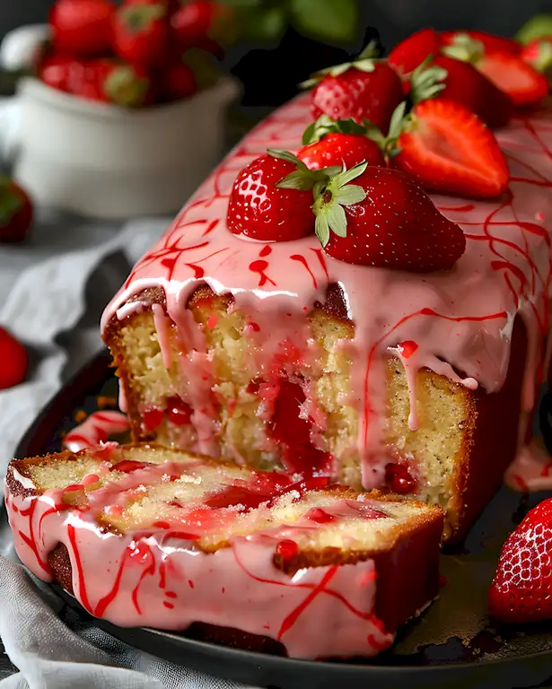 Saftiger Erdbeer-Kastenkuchen mit frischem Guss 3 Saftiger Erdbeer-Kastenkuchen mit frischem Guss