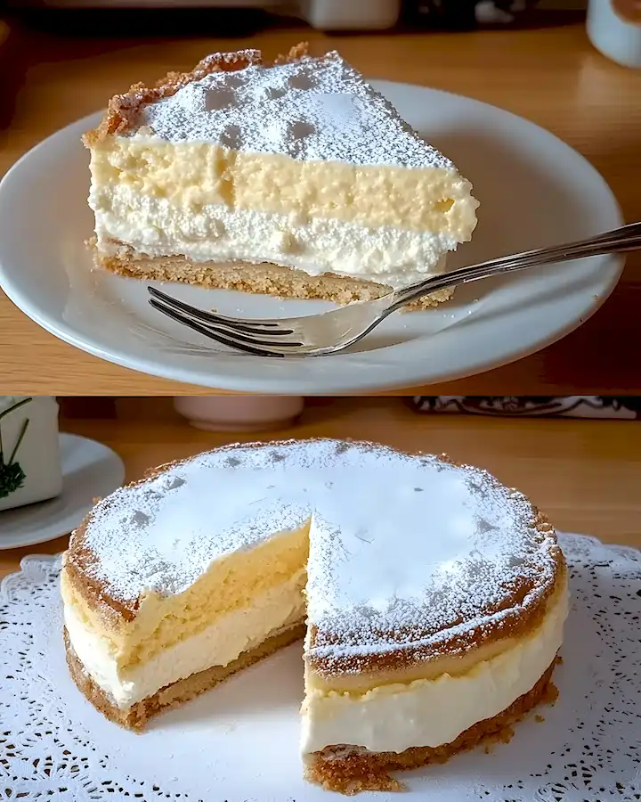 Saftiger Pudding Schneekuchen mit Quark und Baiser 3 Saftiger Pudding Schneekuchen mit Quark und Baiser