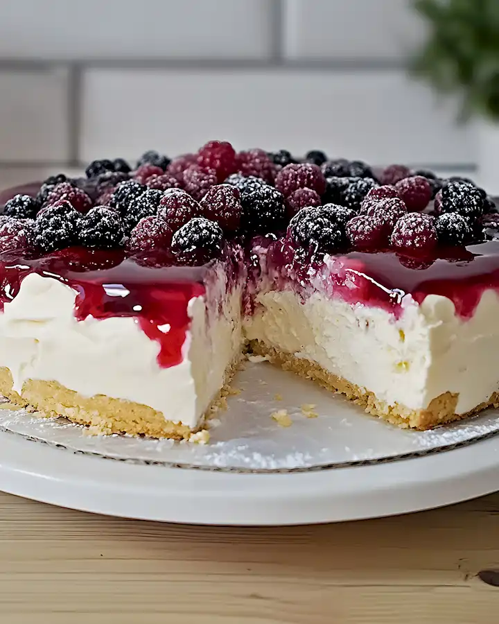 Schnelle Windbeuteltorte mit Frischkäse und Kirschen 3 Schnelle Windbeuteltorte mit Frischkäse und Kirschen