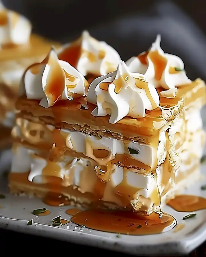 Schneller Salzkaramell Keks-Kühlschrankkuchen ohne Backen 3 Schneller Salzkaramell Keks-Kühlschrankkuchen ohne Backen