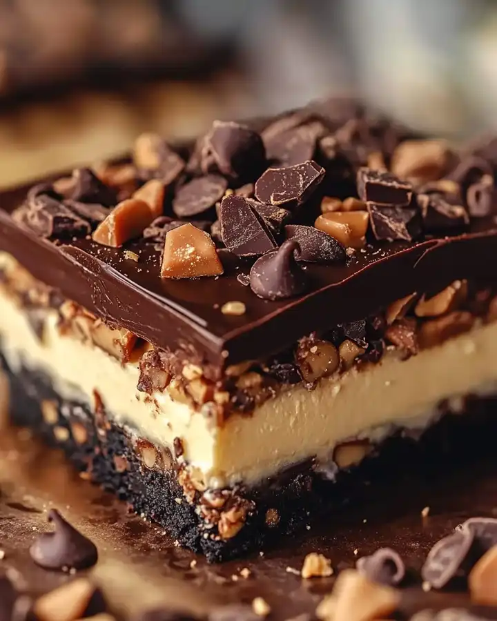 Schoko-Erdnussbutter Cheesecake Riegel Einfach Selbstgemacht