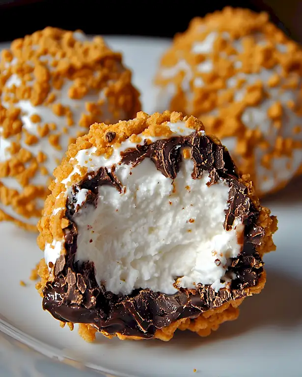Schoko-Marshmallow Trüffel mit Keks-Crunch 3 Schoko-Marshmallow Trüffel mit Keks-Crunch
