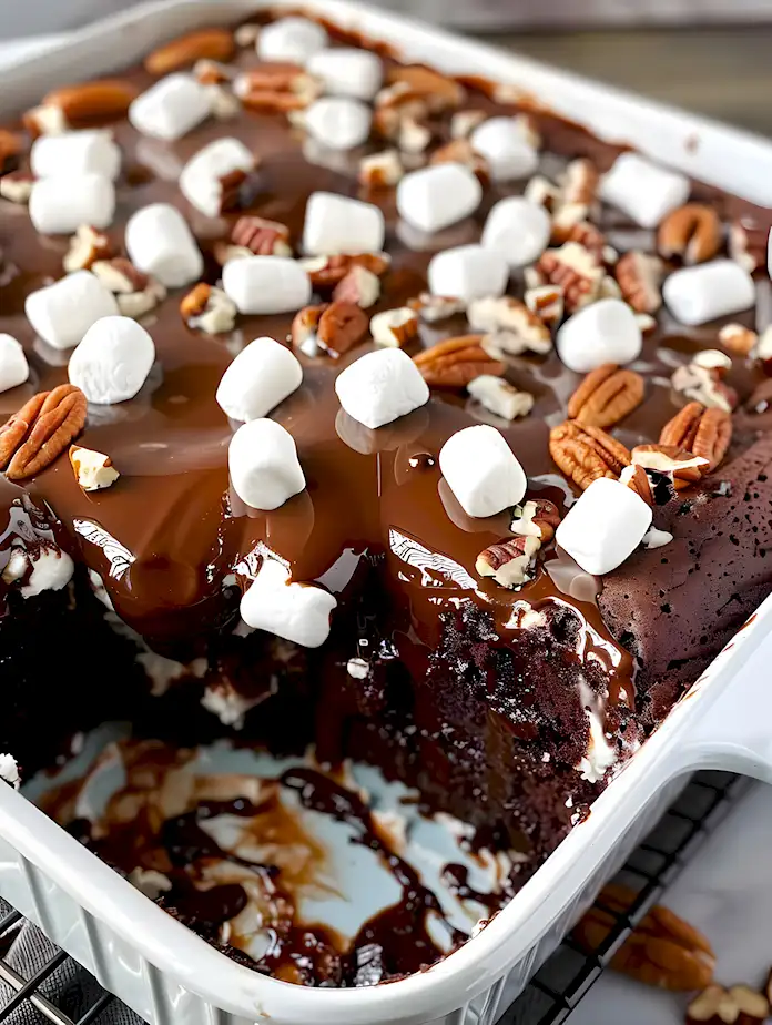 Schokoladen Marshmallow Kuchen: Mississippi Mud Art 3 Schokoladen Marshmallow Kuchen: Mississippi Mud Art