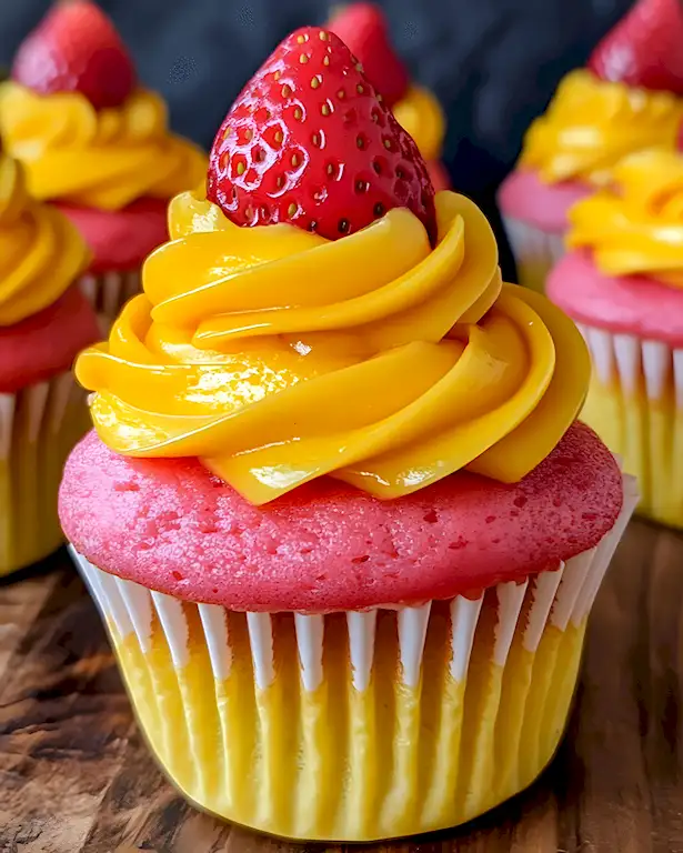 Sommerliche Erdbeer-Mango Cupcakes mit tropischem Flair 3 Sommerliche Erdbeer-Mango Cupcakes mit tropischem Flair