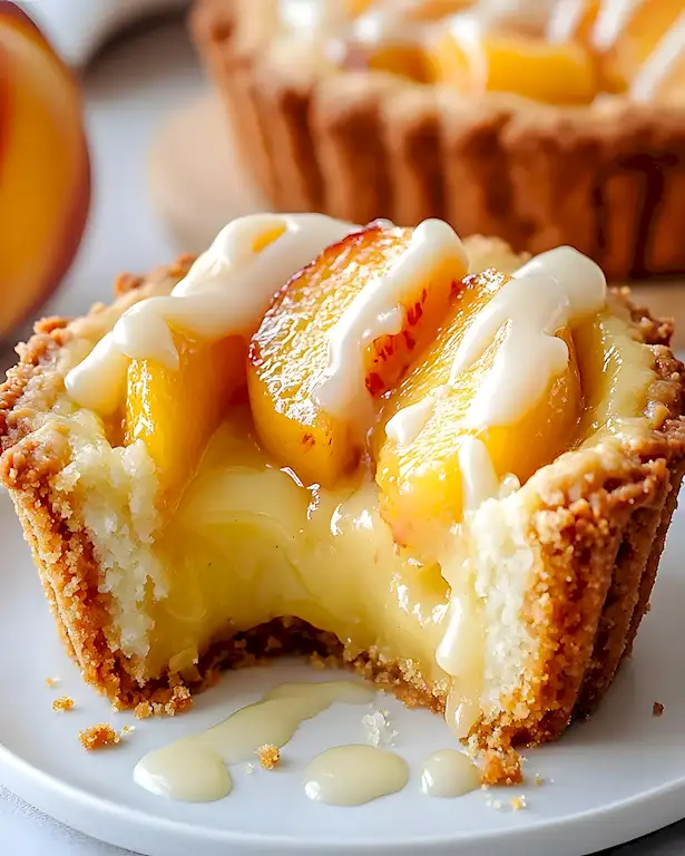 Sommerliche Pfirsich-Pudding Mini-Törtchen ohne Backen 3 Sommerliche Pfirsich-Pudding Mini-Törtchen ohne Backen