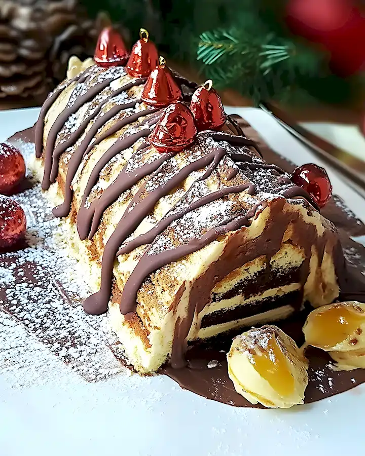 Weihnachtlicher Dachkuchen ohne Backen 3 Weihnachtlicher Dachkuchen ohne Backen
