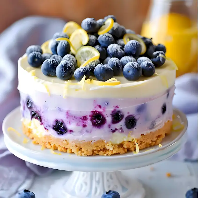 Zitronen Blaubeer Mousse Kuchen 3 Zitronen Blaubeer Mousse Kuchen