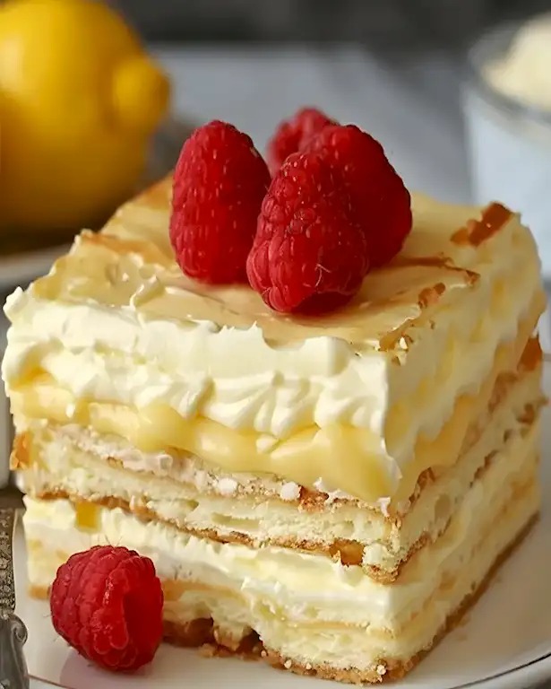 Zitronen Eclair Kuchen ohne Backen