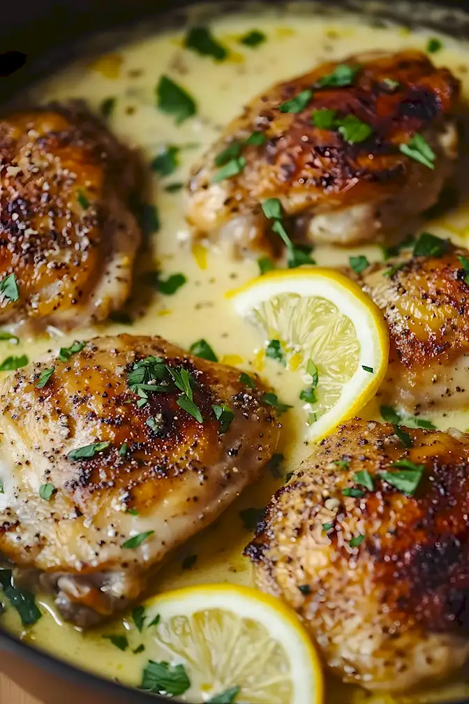 Zitronenpfeffer Hähnchenschenkel mit Knoblauchsoße 3 Zitronenpfeffer Hähnchenschenkel mit Knoblauchsoße