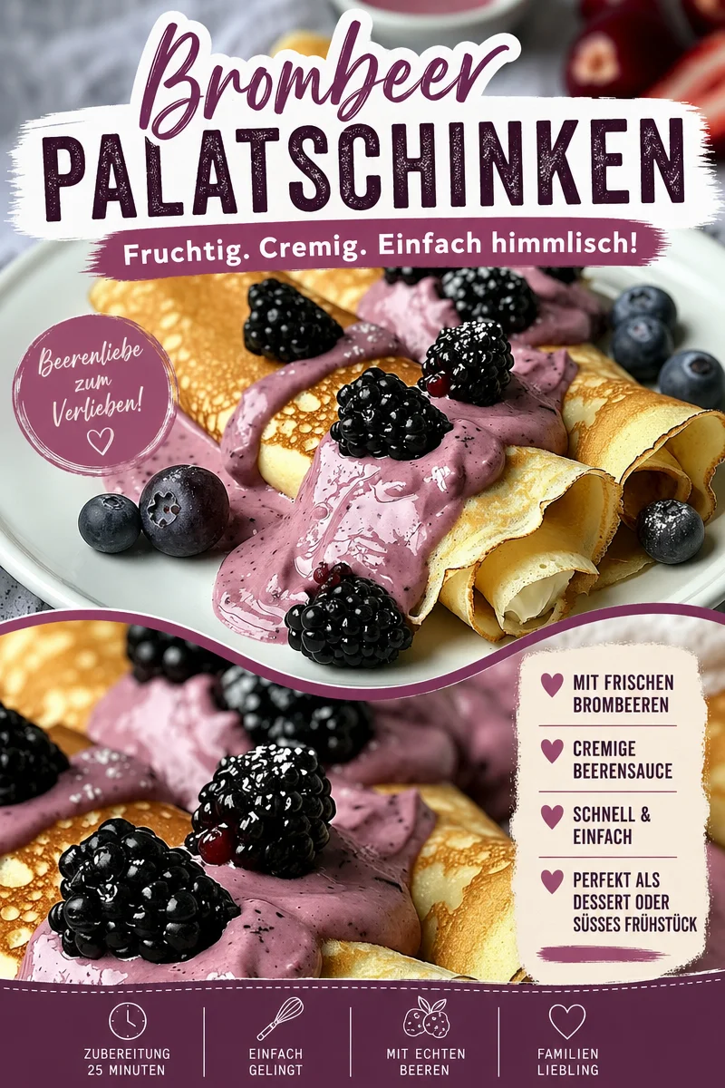 Beerencreme Crêpes: Verführerisches Wochenende im Nu zubereitet Beerencreme Crêpes: Verführerisches Wochenende im Nu zubereitet - Starte deinen Sonntag mit diesen unwiderstehlichen Crêpes mit Brombeercreme! Mit leichtem, fluffigem Teig und einer süßen, fruchtigen Füllung zauberst du im Handumdrehen ein Frühstück, das alle begeistert. Ideal für gemütliche Morgende und besondere Anlässe. Probiere das Rezept jetzt aus und bringe ein Stück Glück auf deinen Tisch! #Crêpes #Brombeeren #Wochenendfrühstück