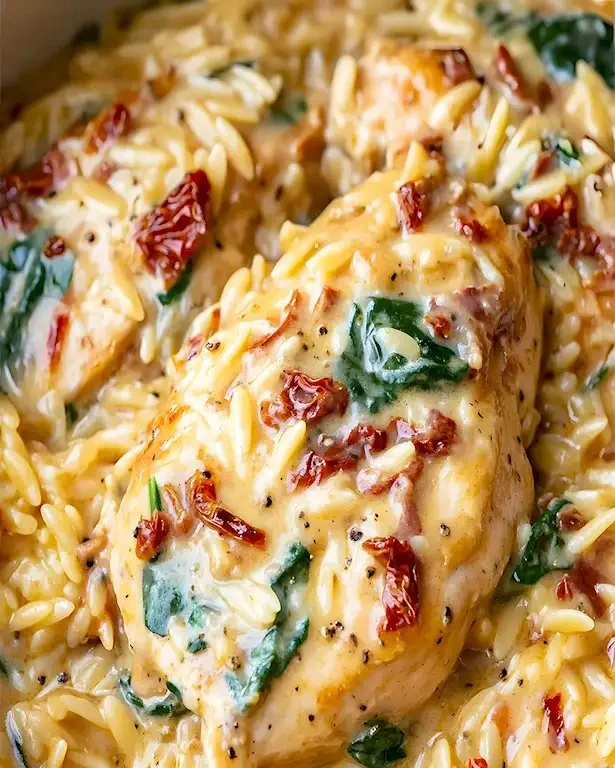 Cremiges Orzo mit Hähnchen Rezept 3 Cremiges Orzo mit Hähnchen Rezept