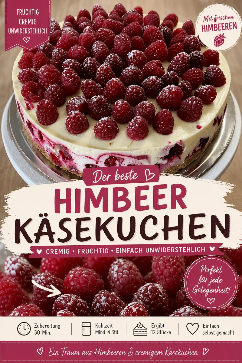 Himbeer-Käsekuchen mit weißer Schokolade: Ein himmlisches Dessert! Himbeer-Käsekuchen mit weißer Schokolade: Ein himmlisches Dessert! - Entdecke unser unwiderstehliches Rezept für Himbeer-Käsekuchen mit weißer Schokolade! Cremig, fruchtig und einfach zuzubereiten, ist er der perfekte Abschluss für jedes Essen. Lass dich von diesem Genuss verzaubern und verwöhne deine Gäste oder dich selbst. Probiere es jetzt aus! #Käsekuchen #DessertRezept #Himbeeren