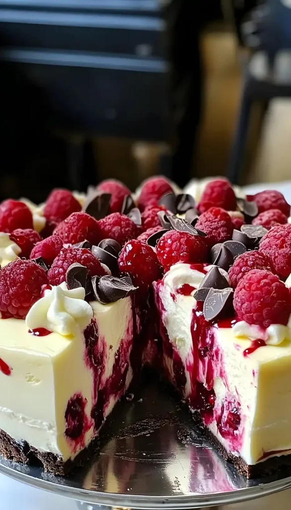 Himbeer-Käsekuchen aus weißer Schokolade Rezept