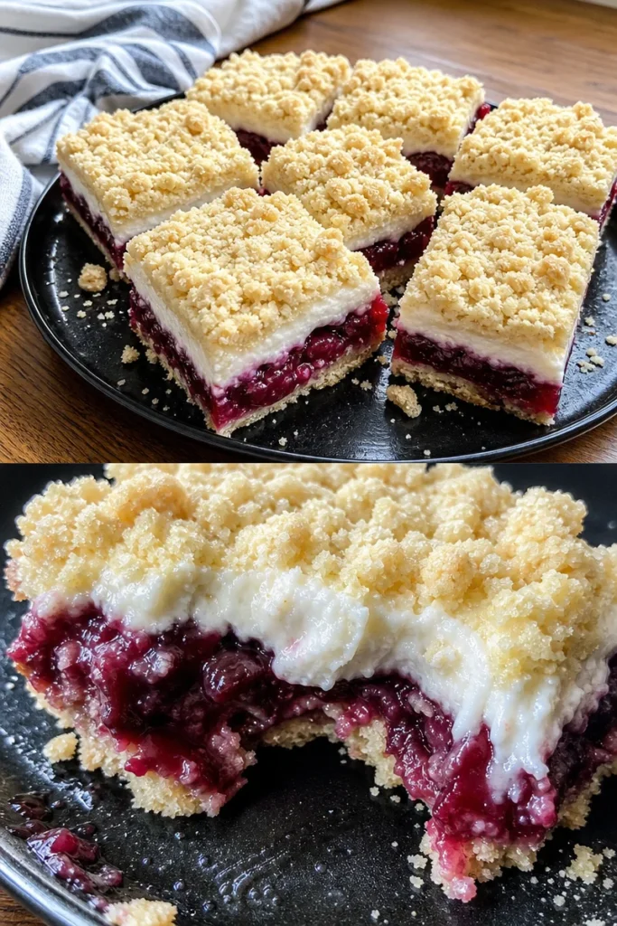 Käsekuchen mit Kirschen und knusprigem Streuselteig Rezept 3 Käsekuchen mit Kirschen und knusprigem Streuselteig Rezept