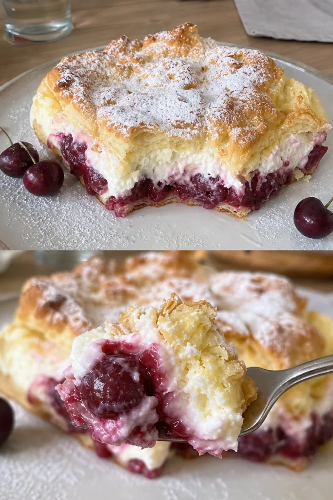 Kirsch-Sahne-Puff-Kuchen Rezept 3 Kirsch-Sahne-Puff-Kuchen Rezept