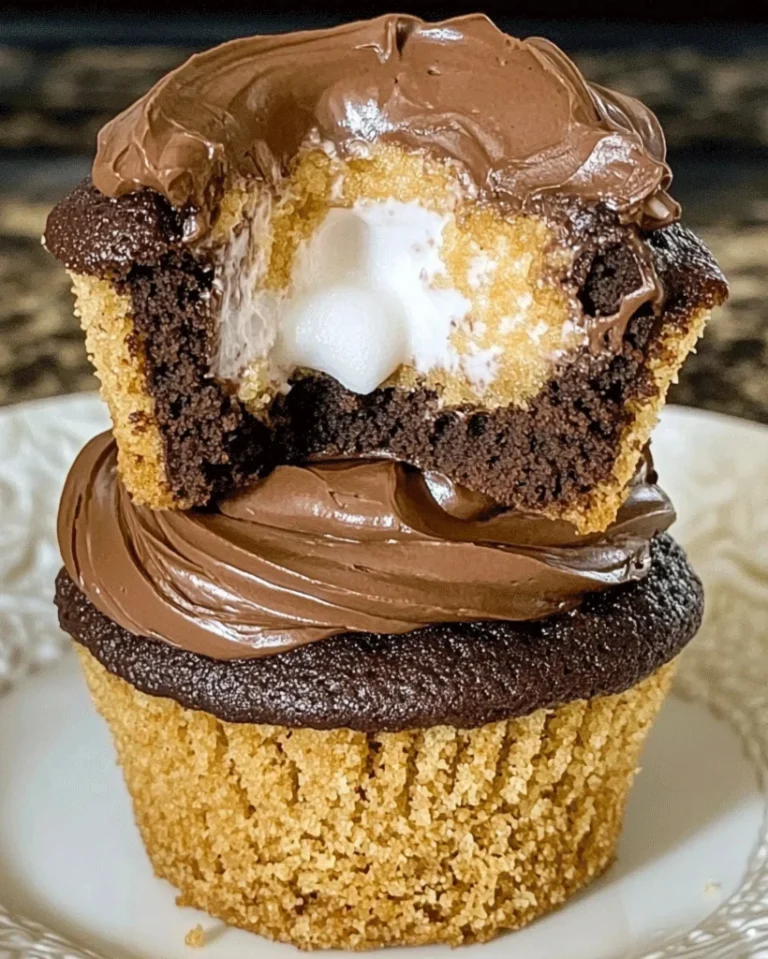 Köstliche Schokoladen-S'mores-Cupcakes mit Marshmallow-Füllung 3 Köstliche Schokoladen-S'mores-Cupcakes mit Marshmallow-Füllung