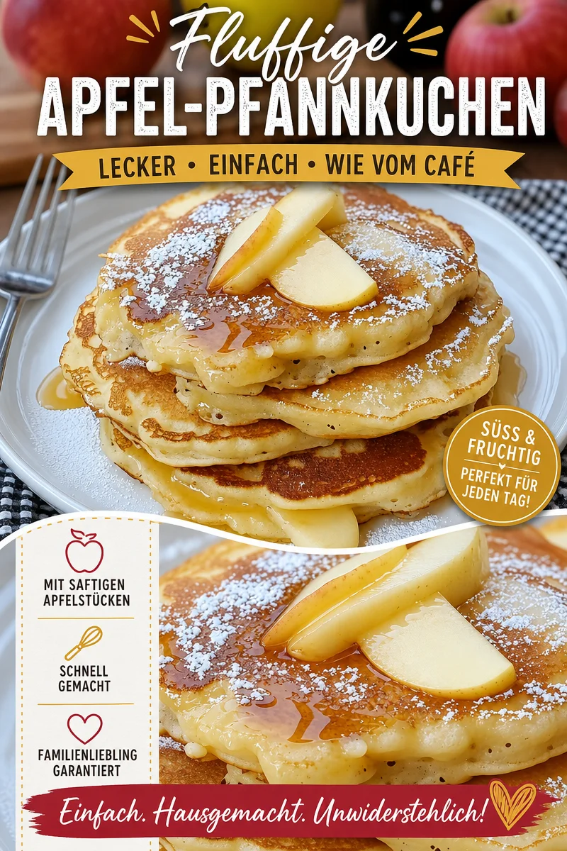 Saftige Apfel-Joghurt-Pfannkuchen: Schnell und einfach für den perfekten Start in den Tag Saftige Apfel-Joghurt-Pfannkuchen: Schnell und einfach für den perfekten Start in den Tag - Bist du auf der Suche nach einem leichten und leckeren Frühstück? Diese saftigen Apfel-Joghurt-Pfannkuchen sind schnell gemacht und ideal für einen süßen Start in den Tag. Mit nur wenigen Zutaten zauberst du ein himmlisches Frühstück, das für die ganze Familie geeignet ist. Probiere dieses Rezept aus, du wirst begeistert sein! Teile es mit deinen Freunden! #Frühstücksrezepte #Apfelpfannkuchen #leichteRezepte